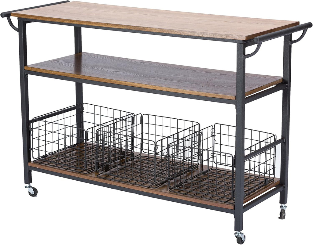 Wood and Metal Kitchen Cart B13275