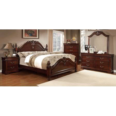 Queen Cherry Traditional Bed H95421