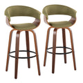 Green Fabric Barstool Set of 2 X228050
