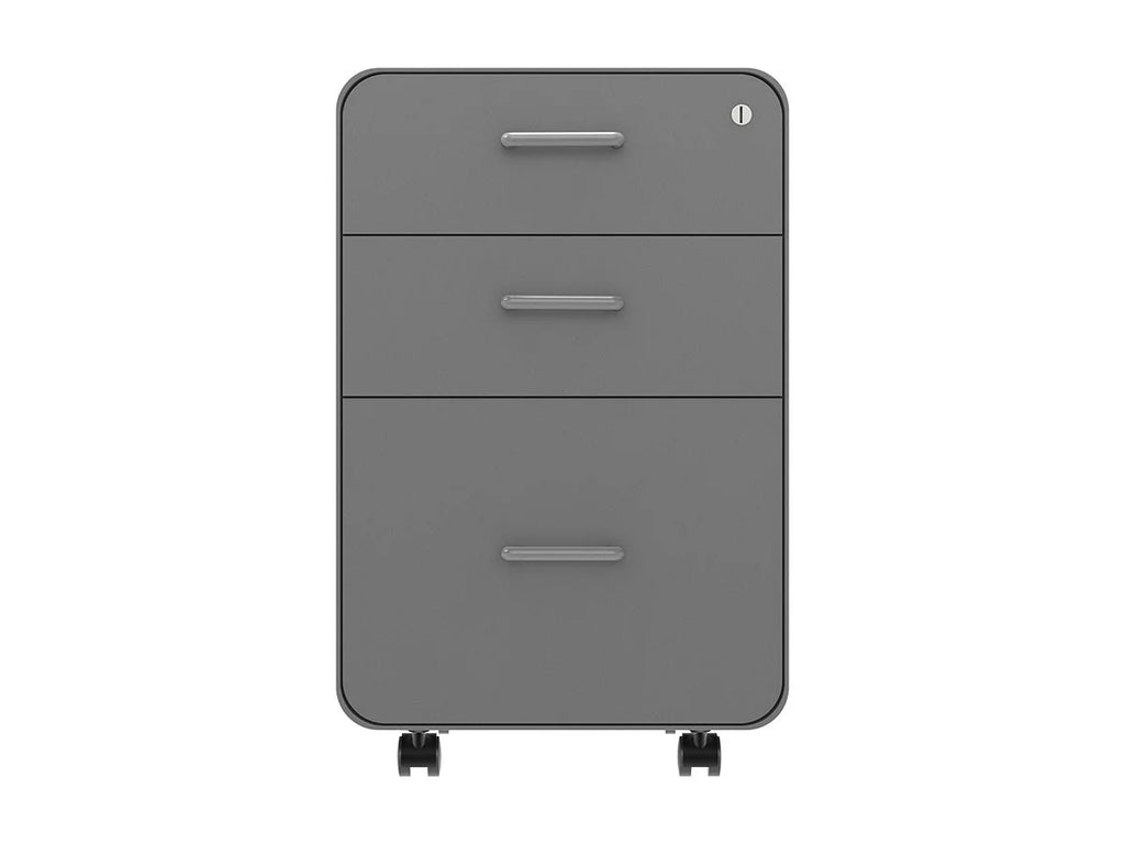 3-Drawer File Cabinet Gray Lockable R93271