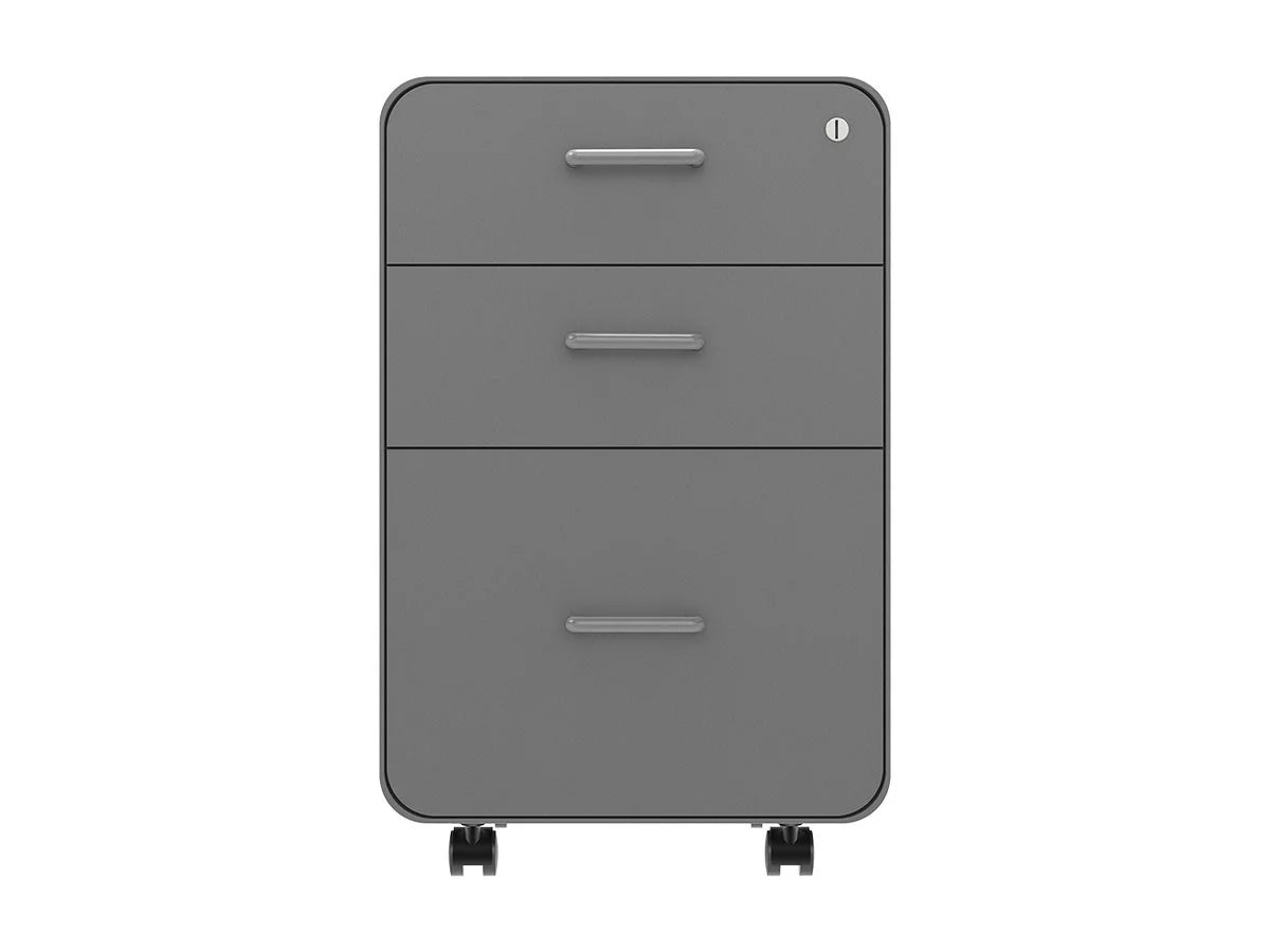 3-Drawer File Cabinet Gray Lockable R93271
