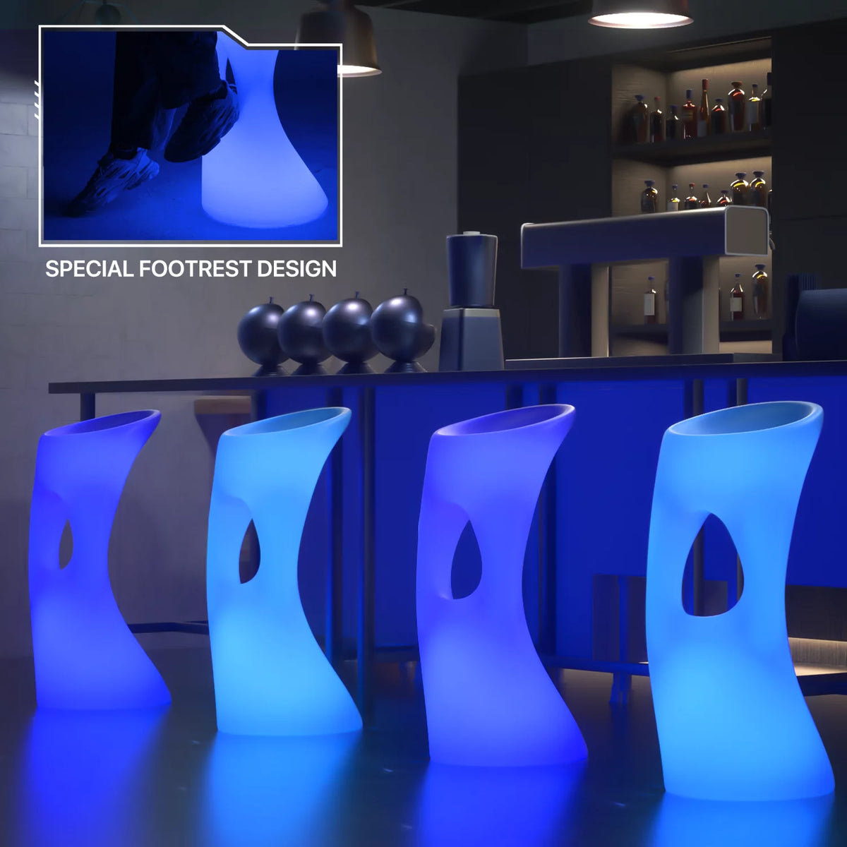 32-inch RGB LED Bar Stool with Remote U382