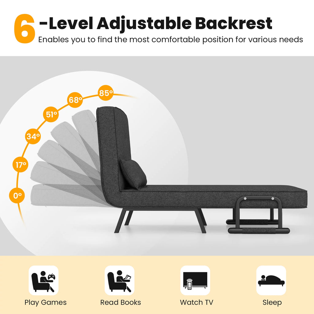 Gray Convertible Sleeper Bed Armchair K191