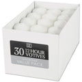 Unscented 12 Hour Votive Candles, 30 Pack, White U661