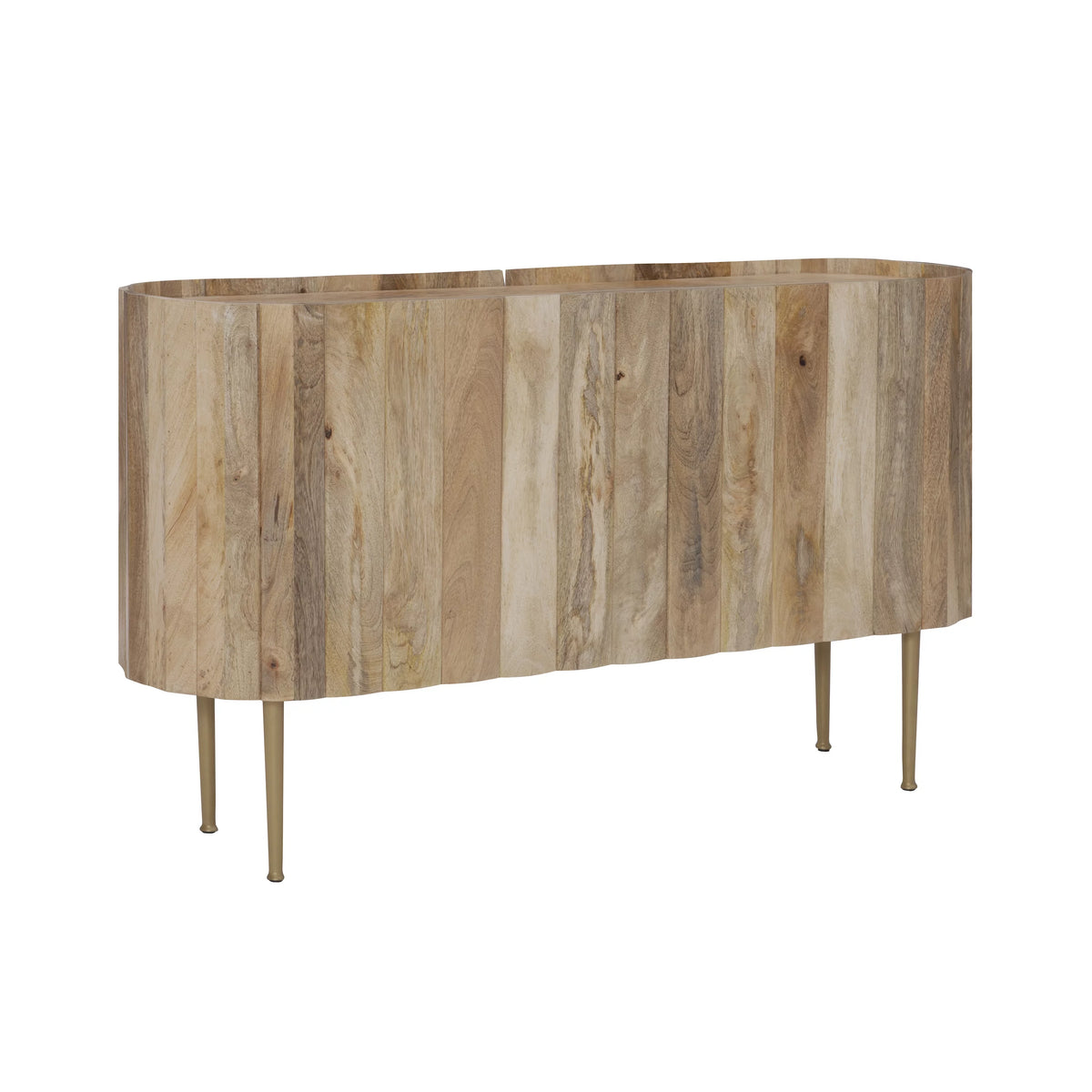 Wood and Iron Console Table with Shelves L125272