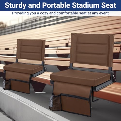 Portable Bleacher Seats with Back Support and Padded Cushion U21238