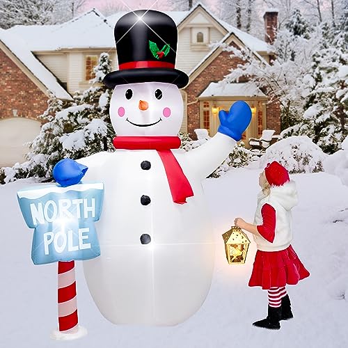 8 Foot Inflatable Snowman Penguin Decoration with LED Lights Q28004
