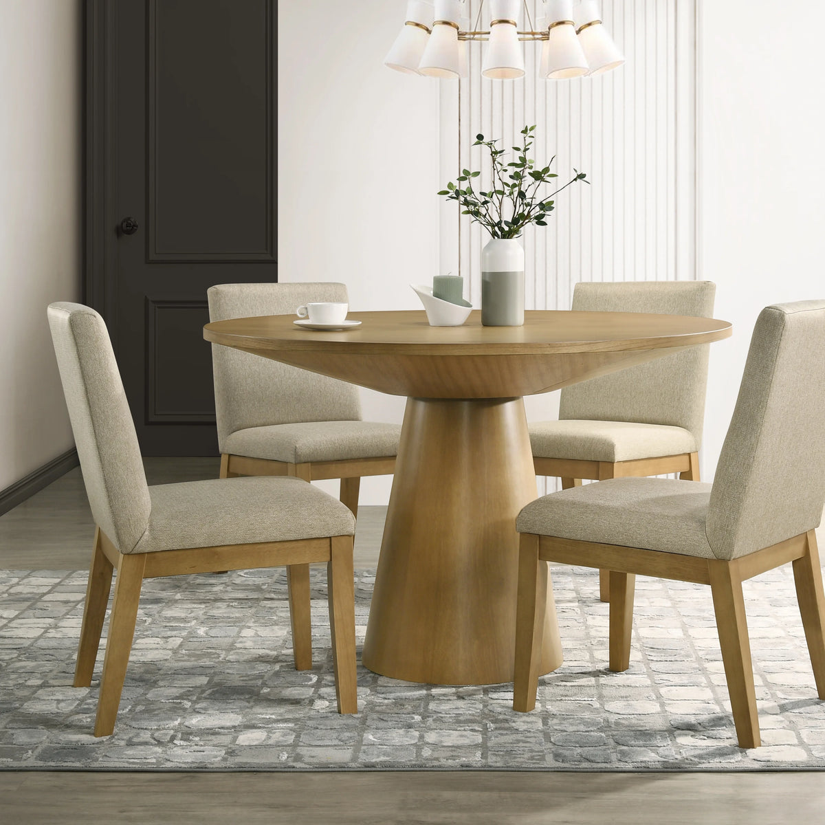 Round Pedestal Dining Set with 4 Chairs J8269