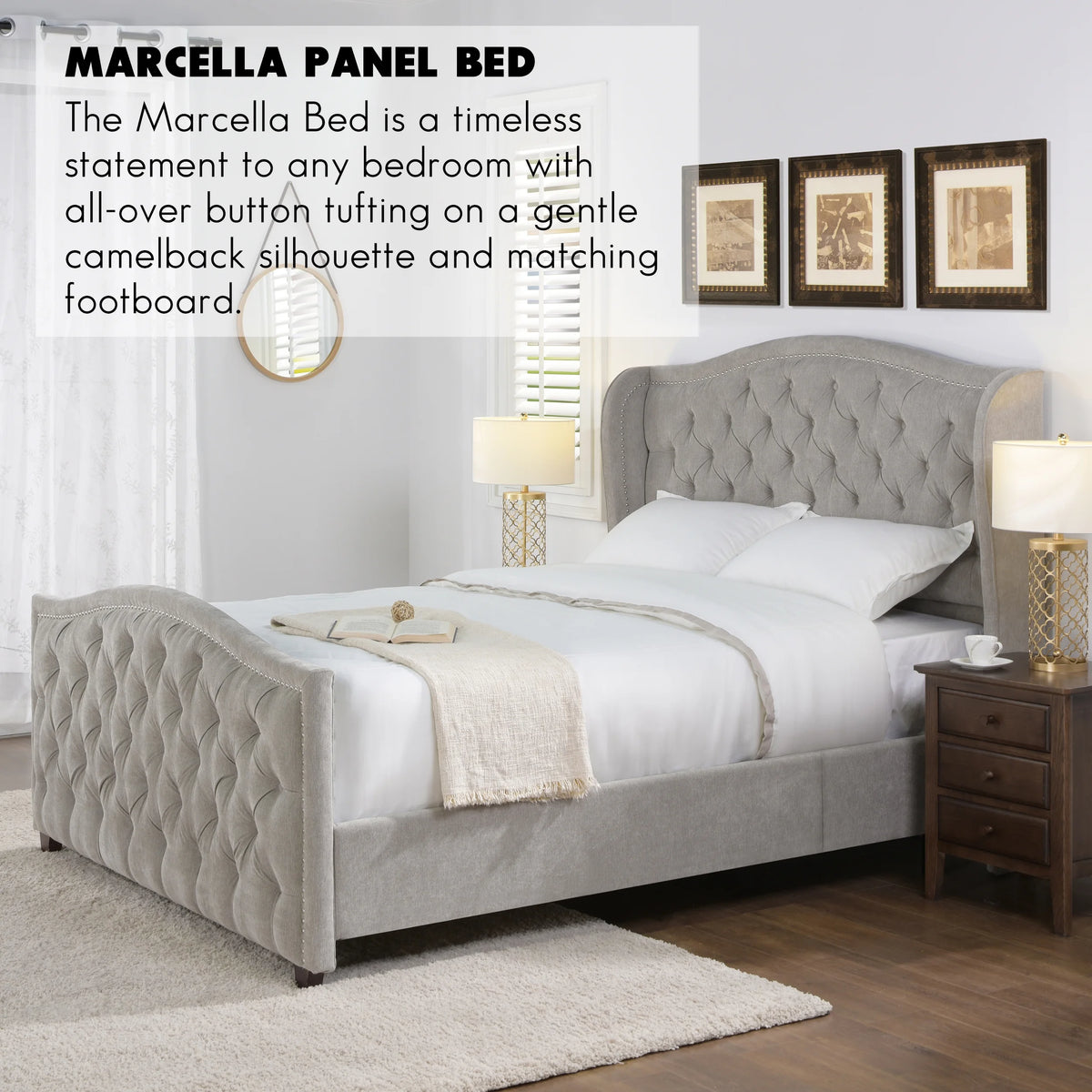 Tufted Wingback Queen Bed Z878753
