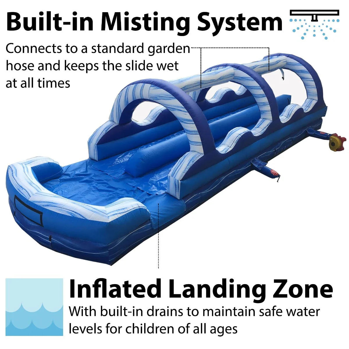 Blue Marble Double Lane Inflatable Slip n Slide with Blower J2326
