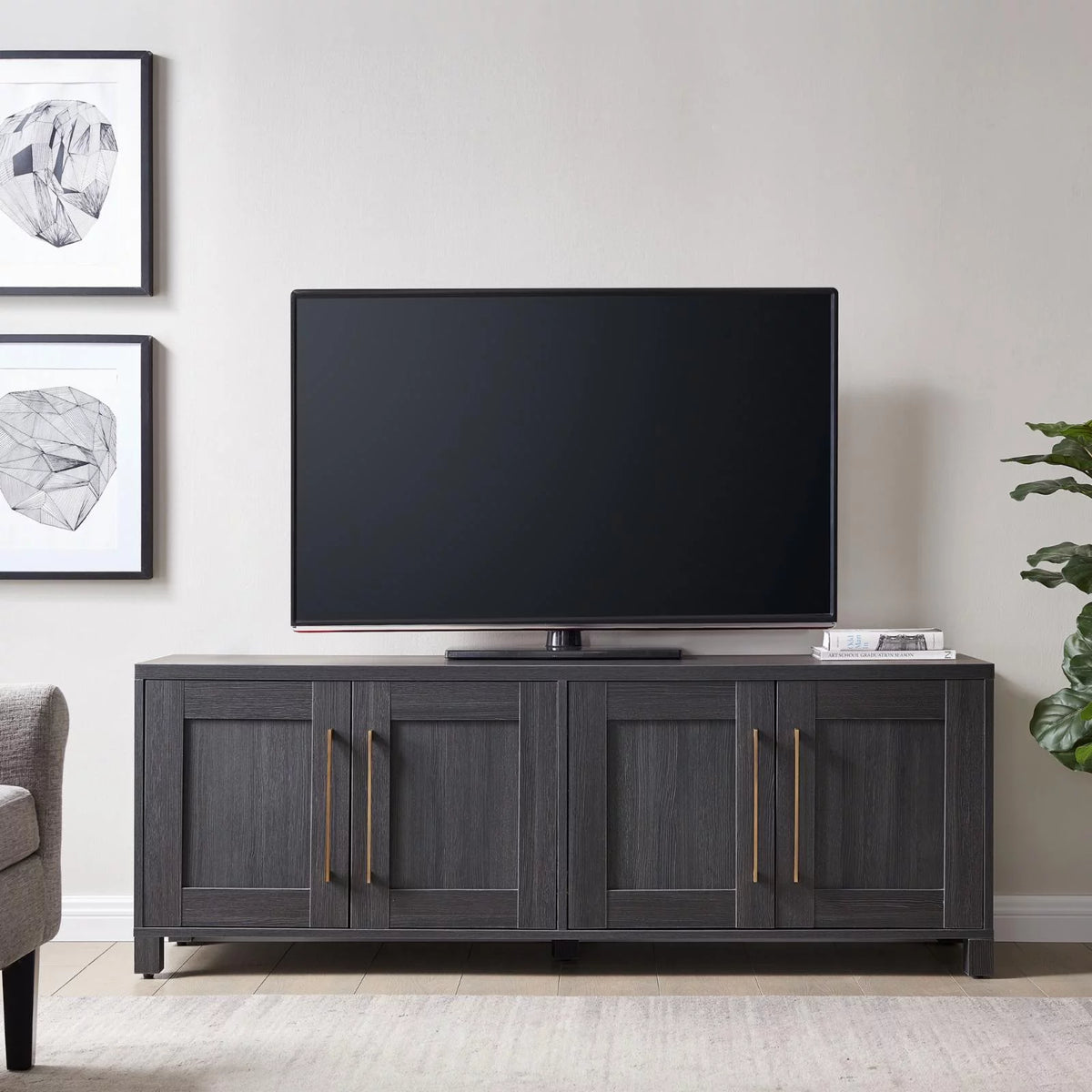 White Rectangular TV Stand E9852