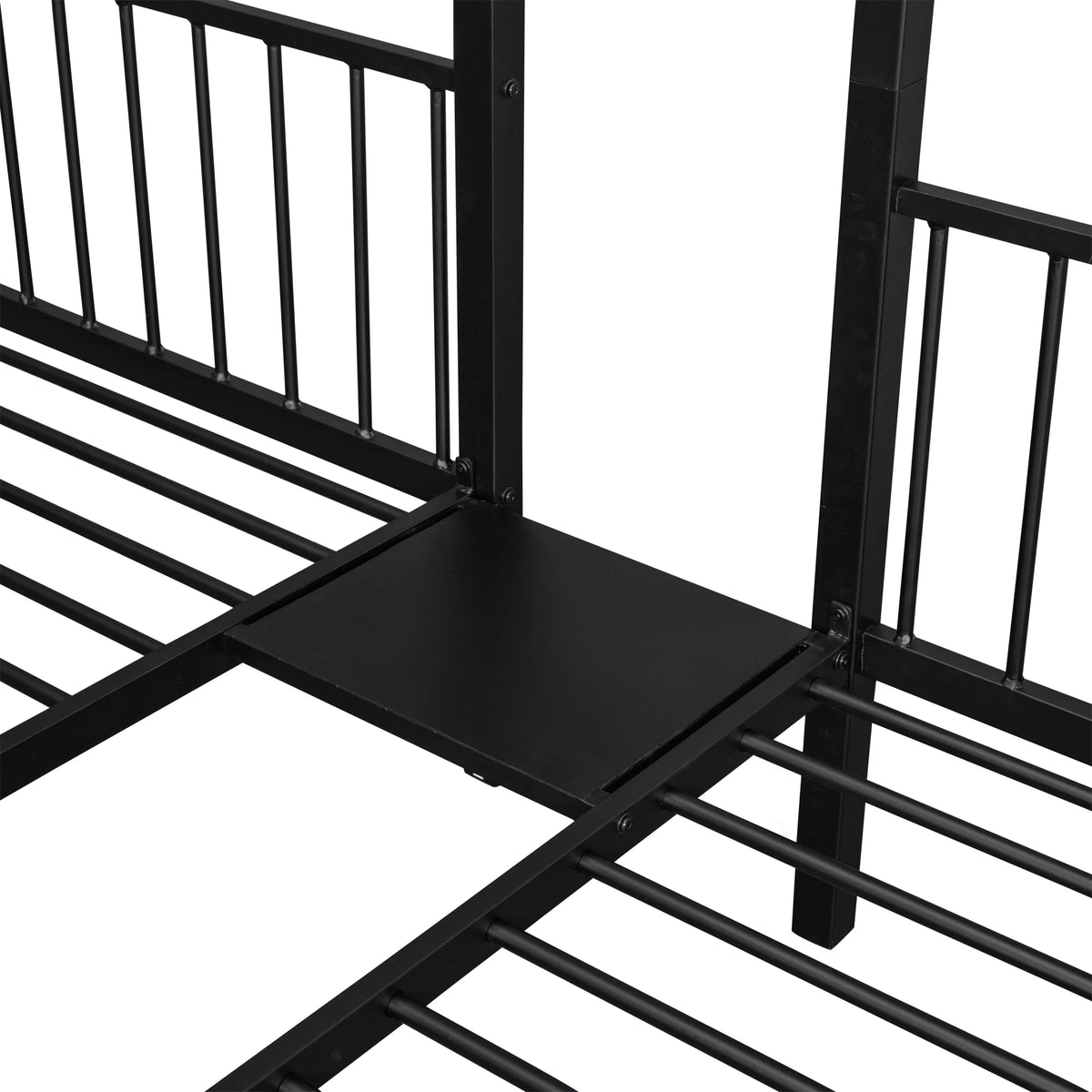 Black Metal Triple Bunk Bed with Drawers P803