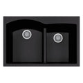 33x22 Double Basin Granite Drop-in Sink Black P34910