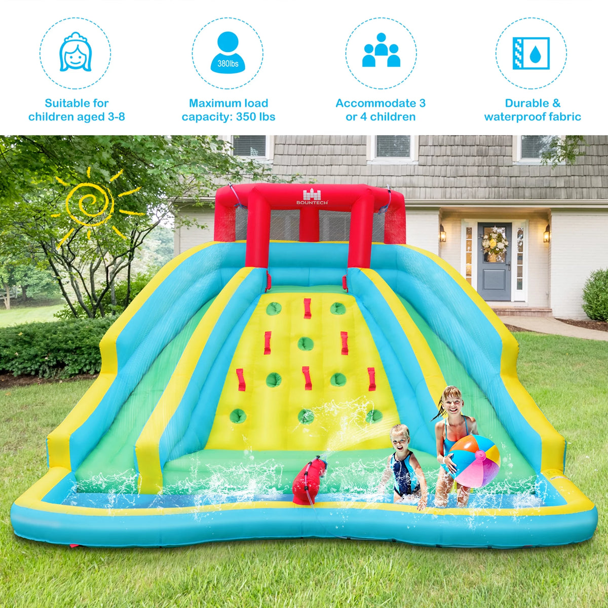 Inflatable Bouncy Splash Pool Climbing Wall T57250