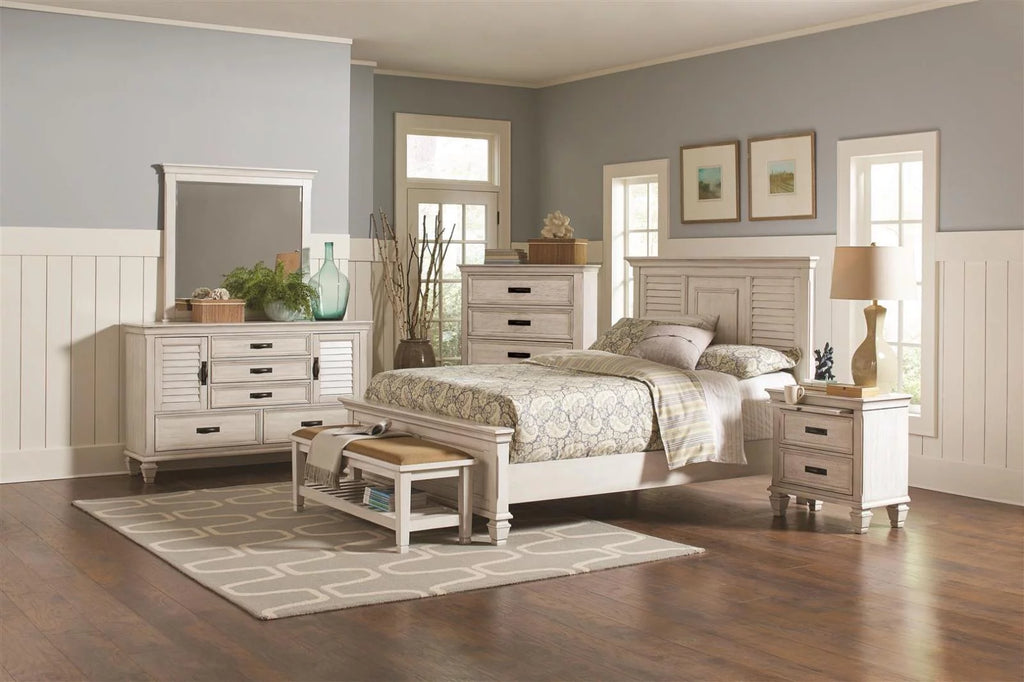 California King Panel Bed Antique White I362404