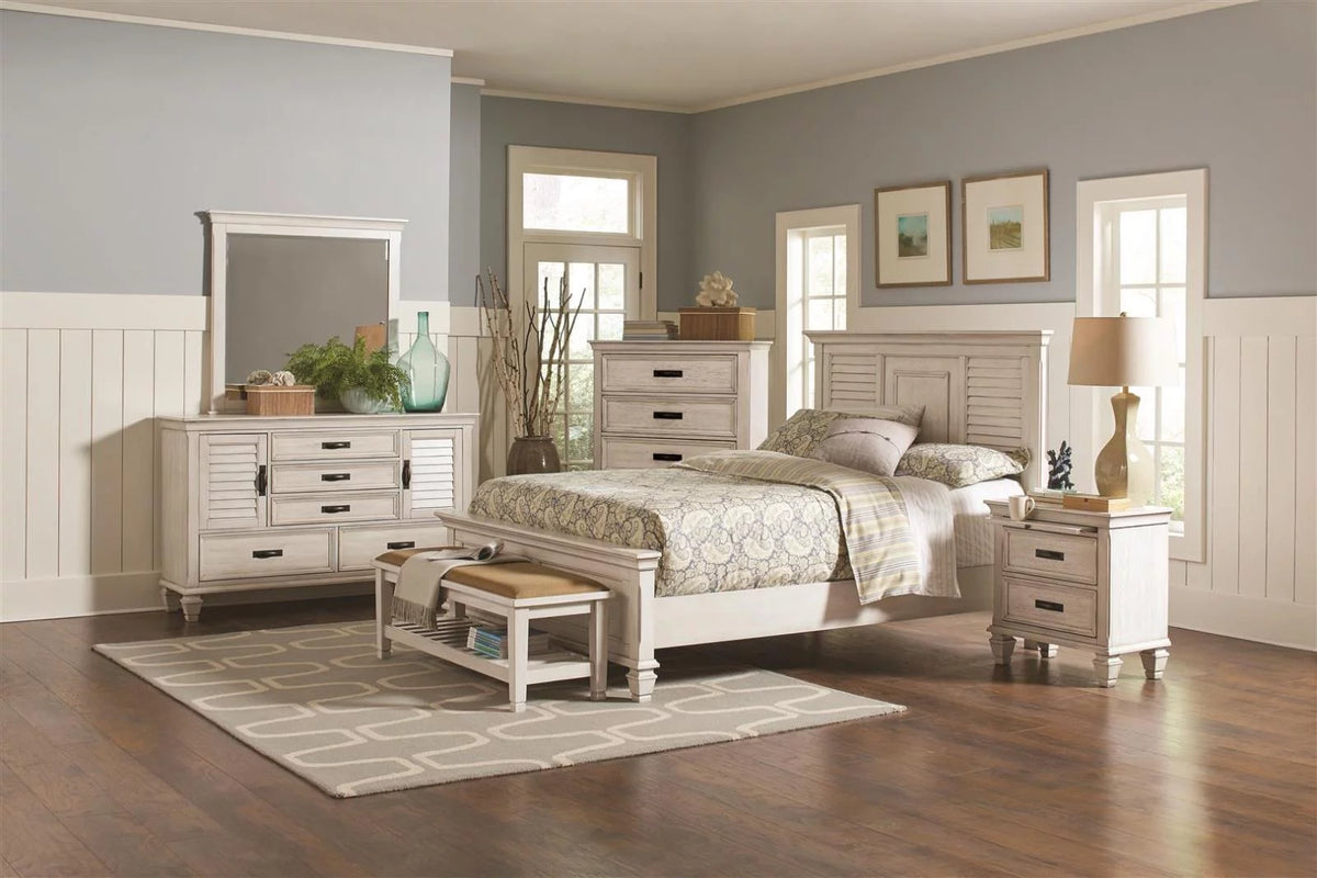 California King Panel Bed Antique White I362404