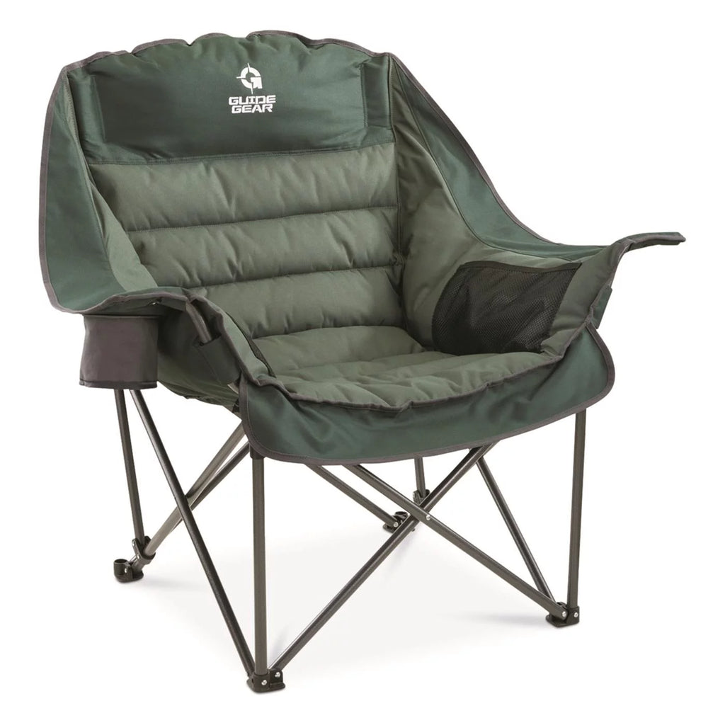 Oversized XL Padded Folding Camping Chair with Cup Holder Z396