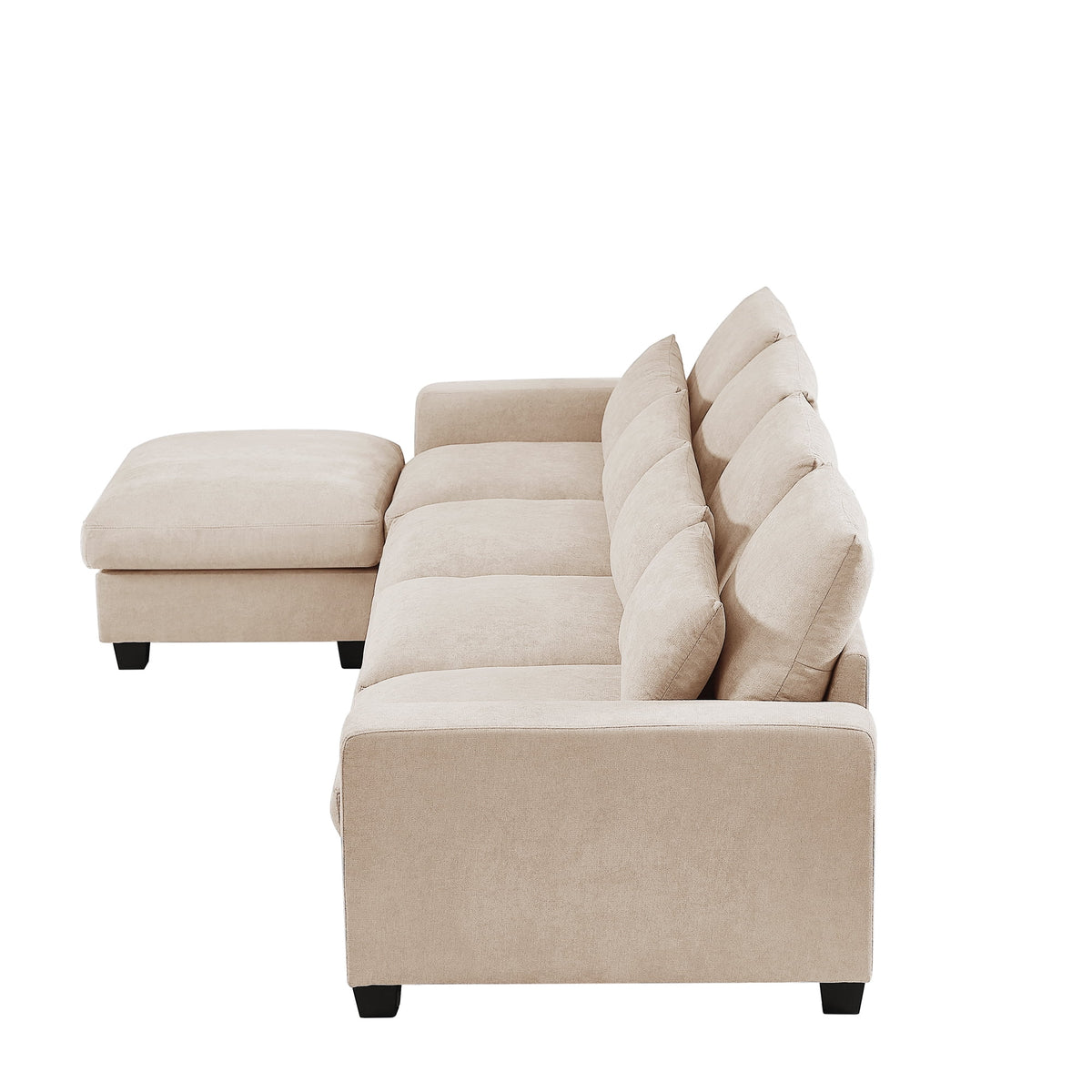 Modern L-Shape Feather Filled Sectional Sofa with Reversible Chaise S2600