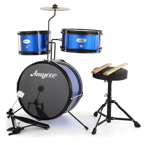 Black 3-Piece Drum Set with Stool H99349