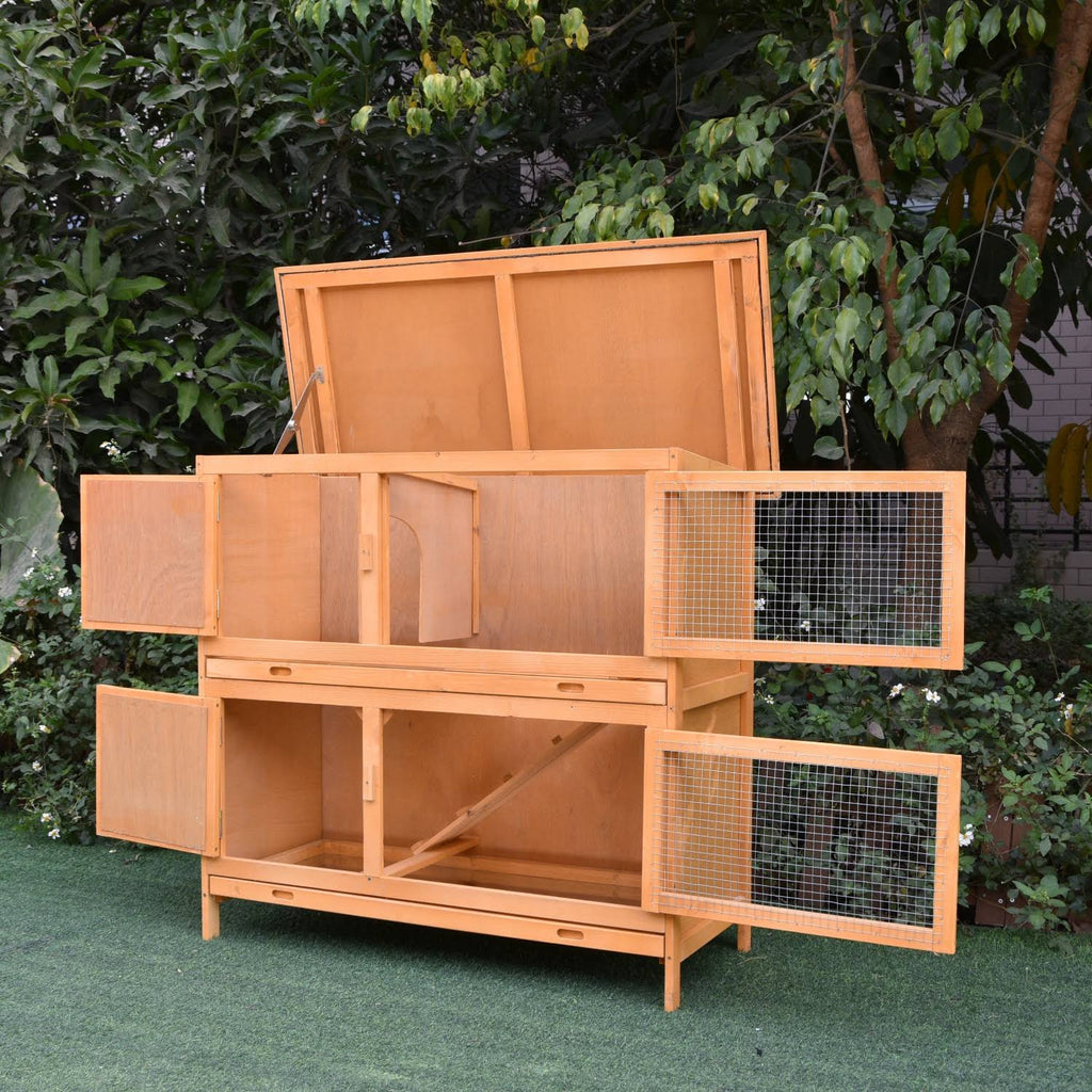 Solid Wood Rabbit Hutch V9355