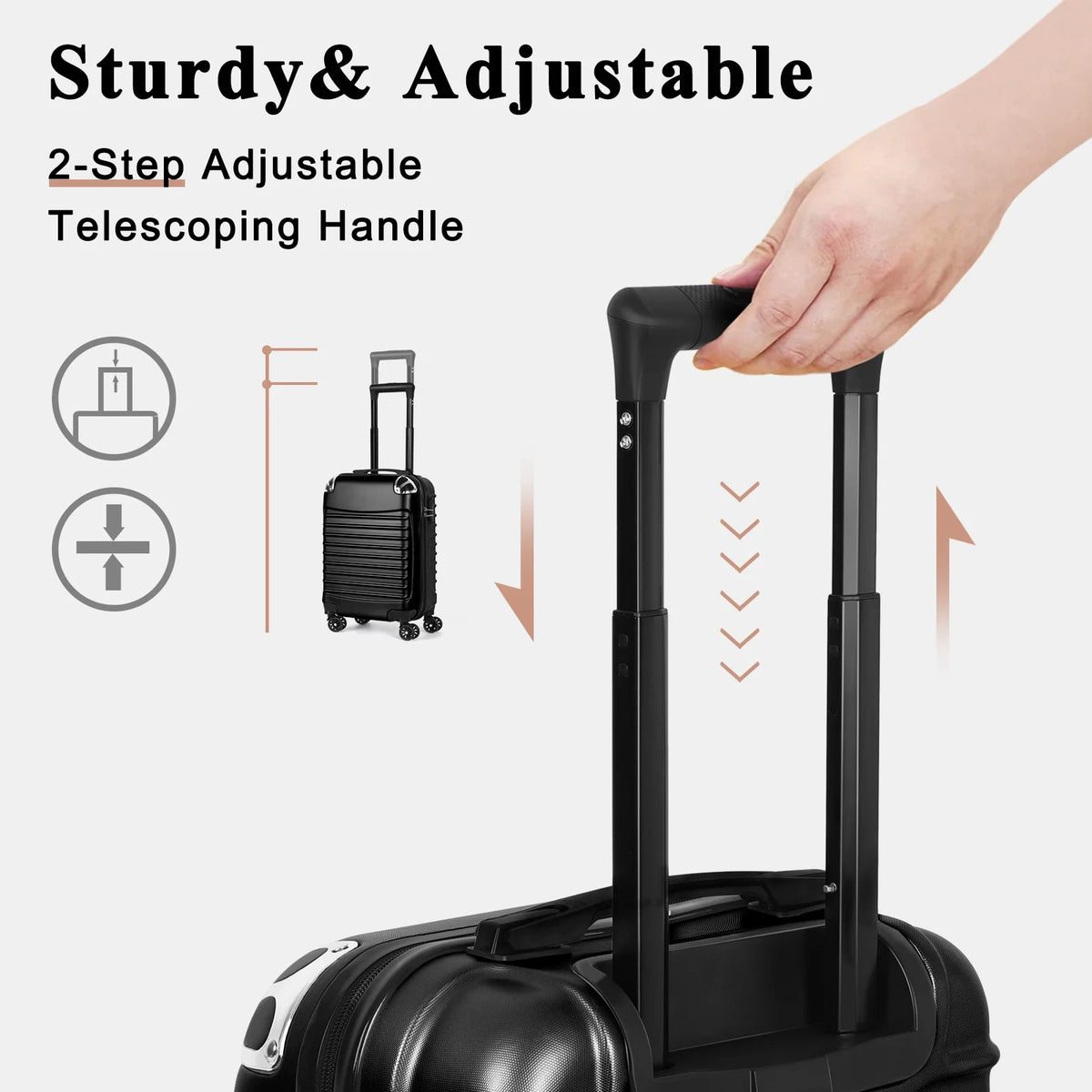 Black 20-Inch Hardside Carry-On Spinner Luggage Z58005