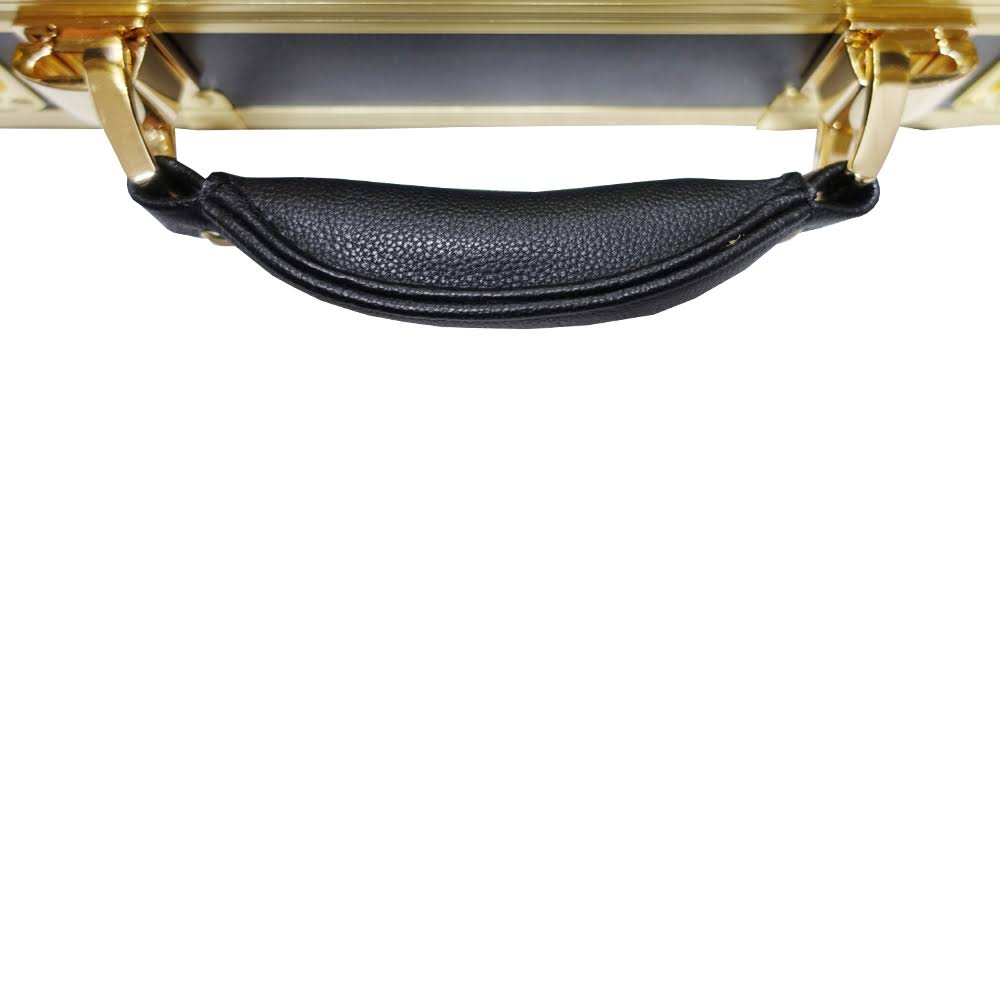 Black/Gold Frame Barber Case with Lock O96097