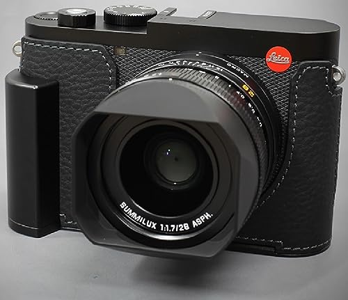 Black Leather Camera Half Case with Metal Grip Y5308