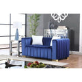Navy Blue Velvet 2-Seat Sofa W118