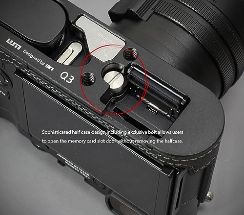 Black Leather Camera Half Case with Metal Grip Y5308