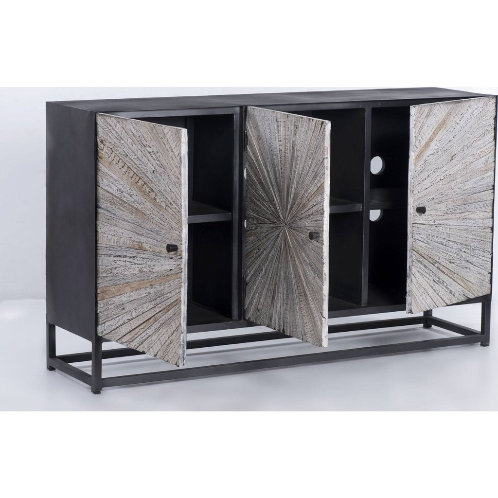 Reclaimed Wood 3 Door Accent Cabinet N4990