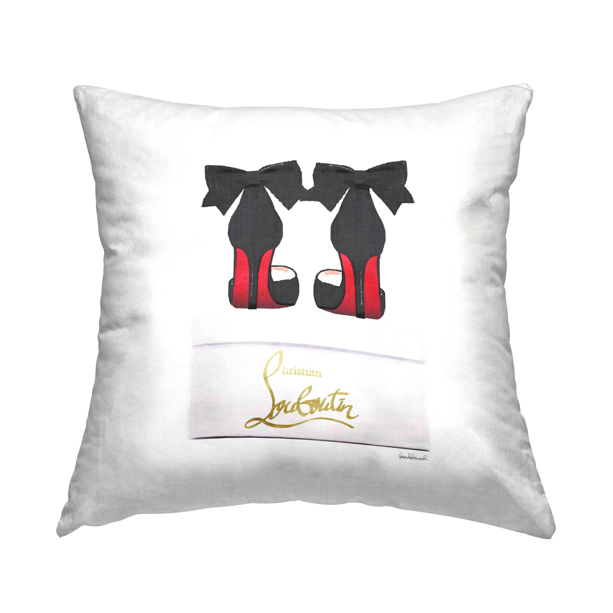 Bow Heels Shoes Throw Pillow H25525
