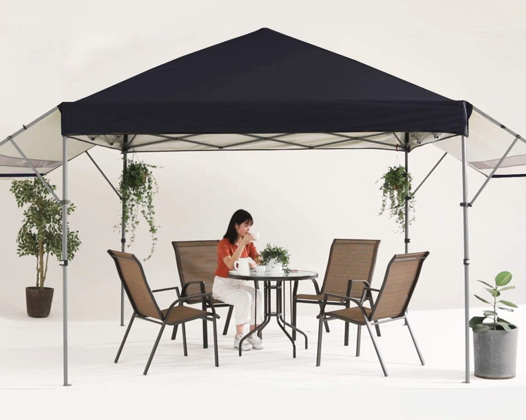 10x10 Pop-up Canopy Tent with Double Awnings Dark Gray T5285