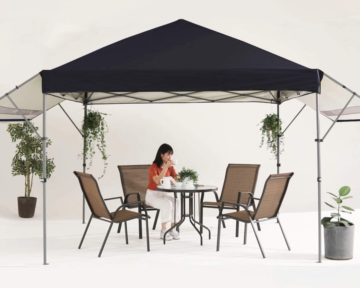 10x10 Pop-up Canopy Tent with Double Awnings Dark Gray T5285