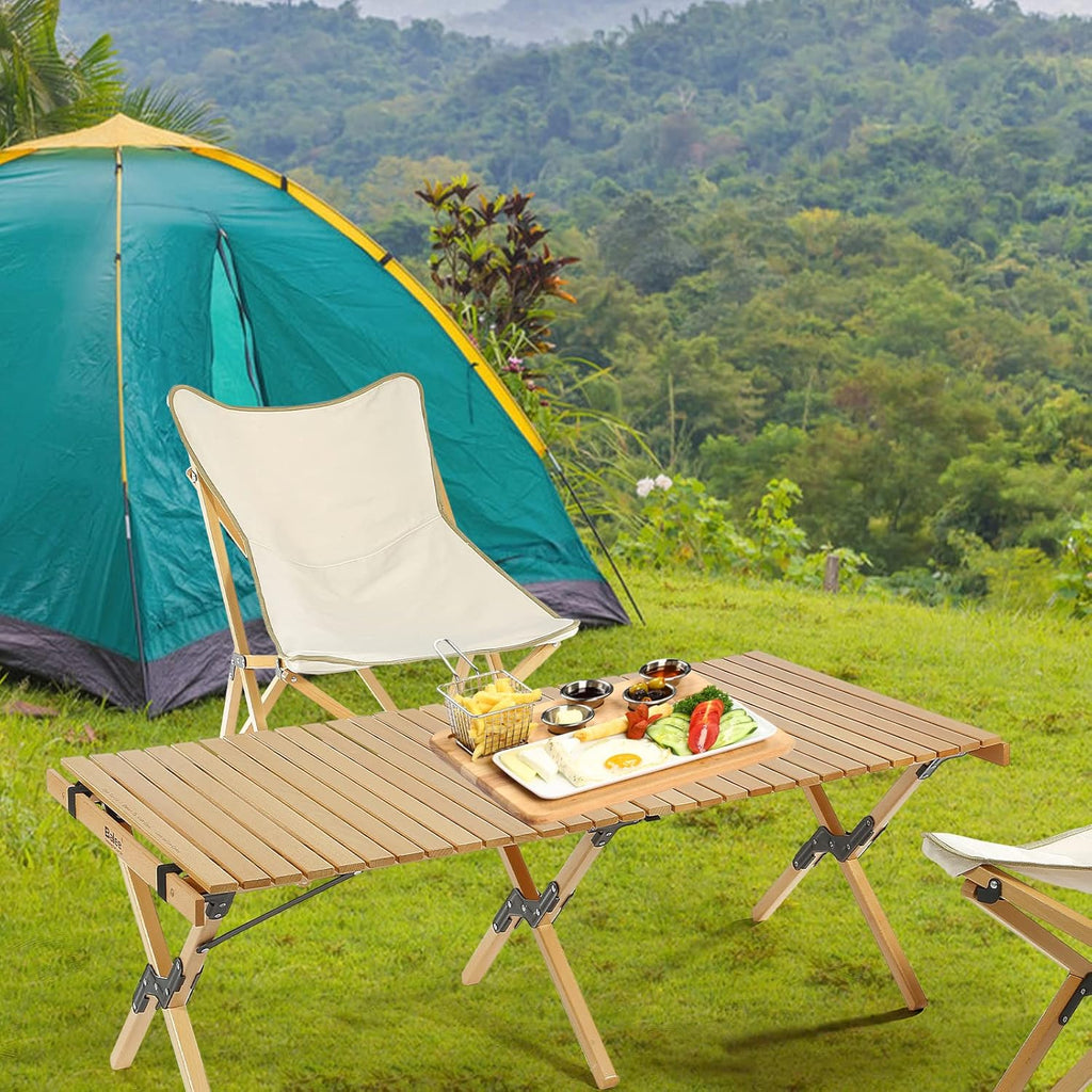 4ft Foldable Wooden Picnic Table with Carry Bag Z6969