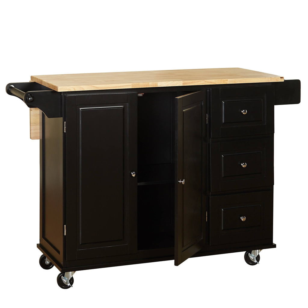Black 3 Drawer Kitchen Cart Q745007