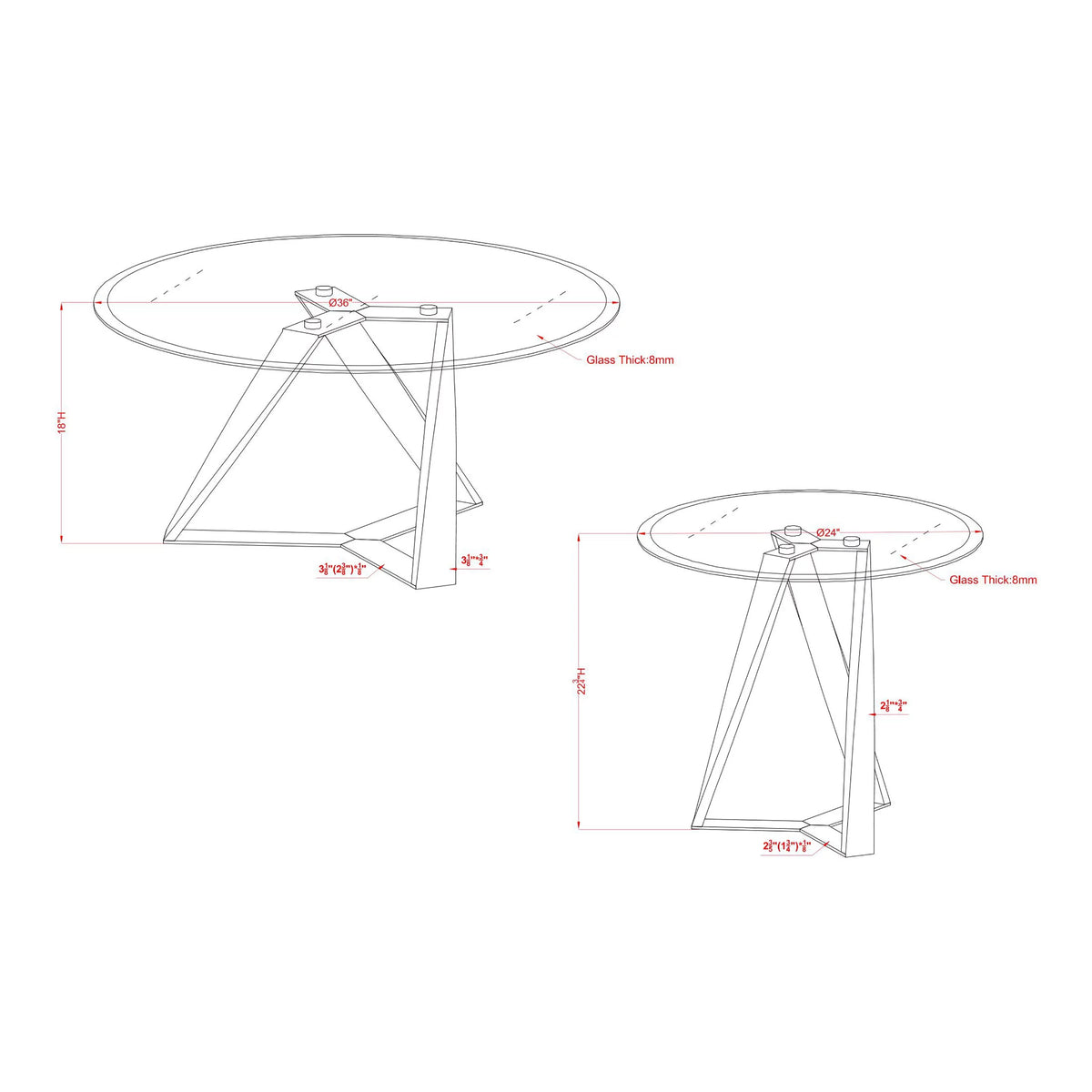 Grey 2-Piece Glass Top Coffee Table Set G26451