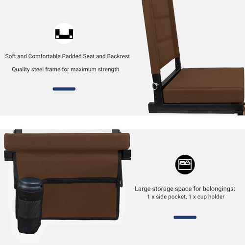 Portable Bleacher Seats with Back Support and Padded Cushion U21238