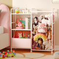 2-Tier White Stuffed Animal Storage Bookshelf with Toy Organizer Q937