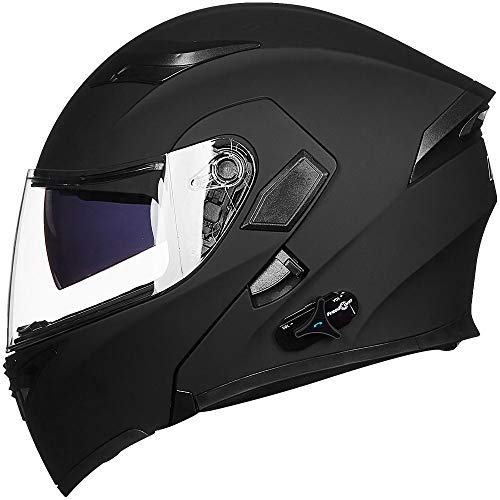 Bluetooth Modular Flip up Full Face Motorcycle Helmet with Dual Visor W20919