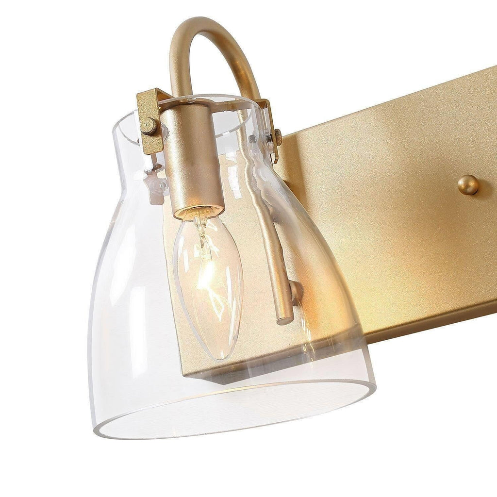 Clear Glass Gold 3-Light Wall Sconce Z555012