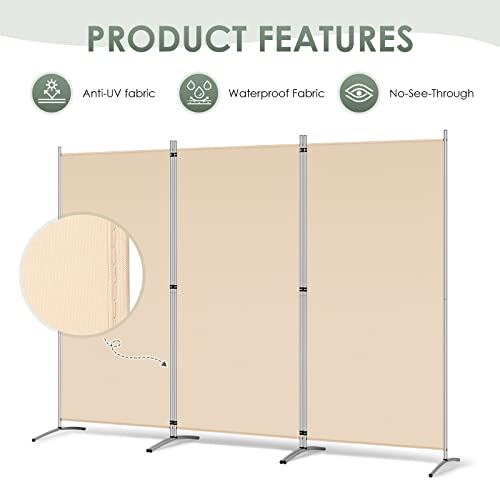 4 Panel 6 FT Folding Privacy Screen Room Divider, Black L926