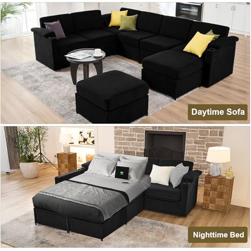 Velvet U Shaped Sectional Sofa 8 Seats G55397