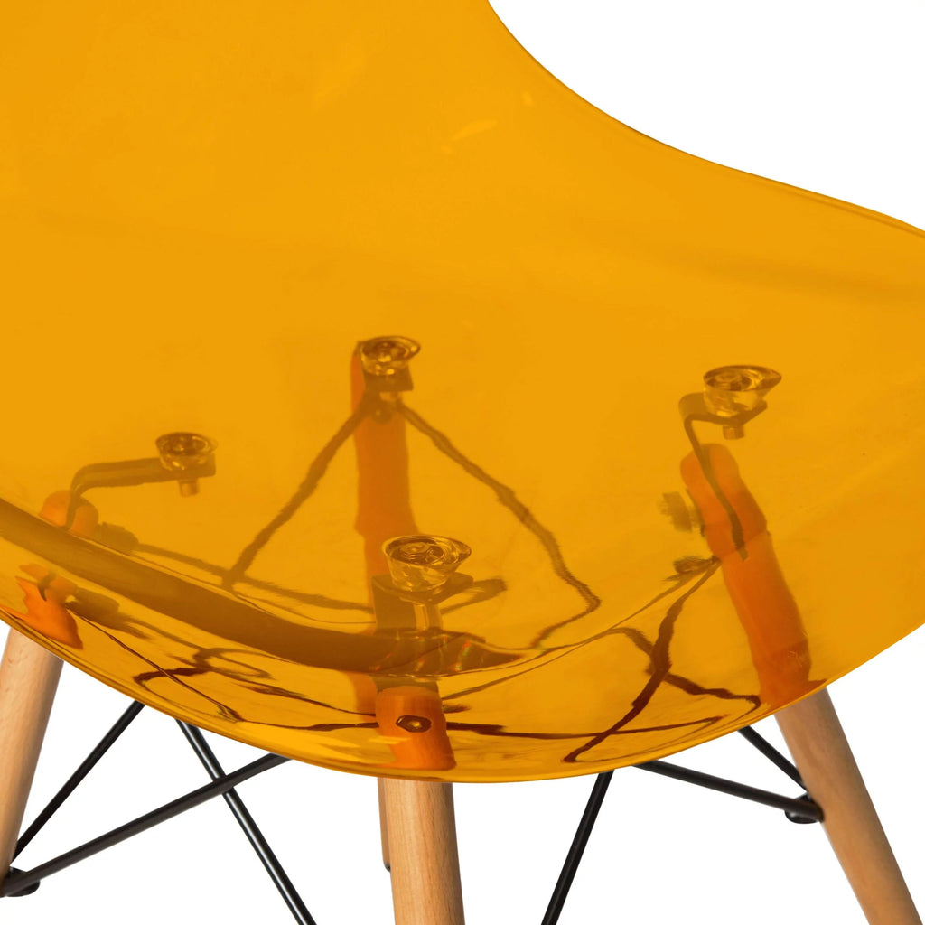 Transparent Orange Molded Side Chair Set of 2 J2773