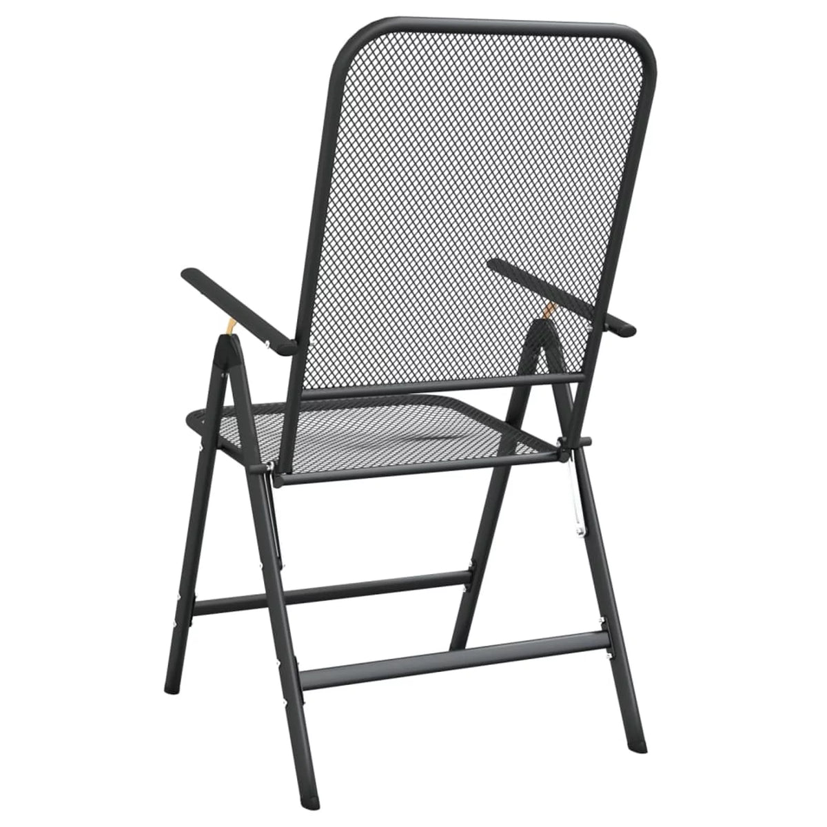 Folding Patio Chairs 2 pcs Metal Mesh Anthracite P113