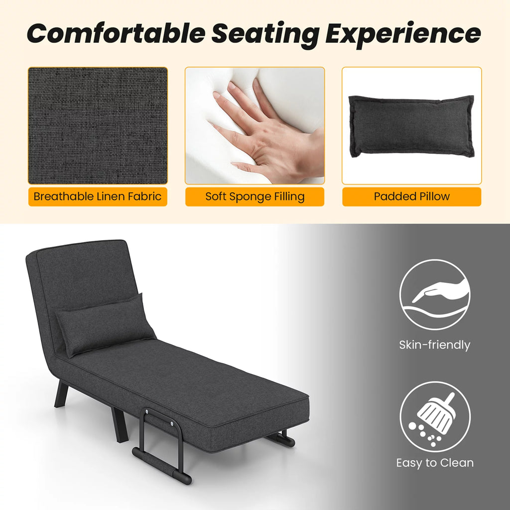 Gray Convertible Sleeper Bed Armchair K191