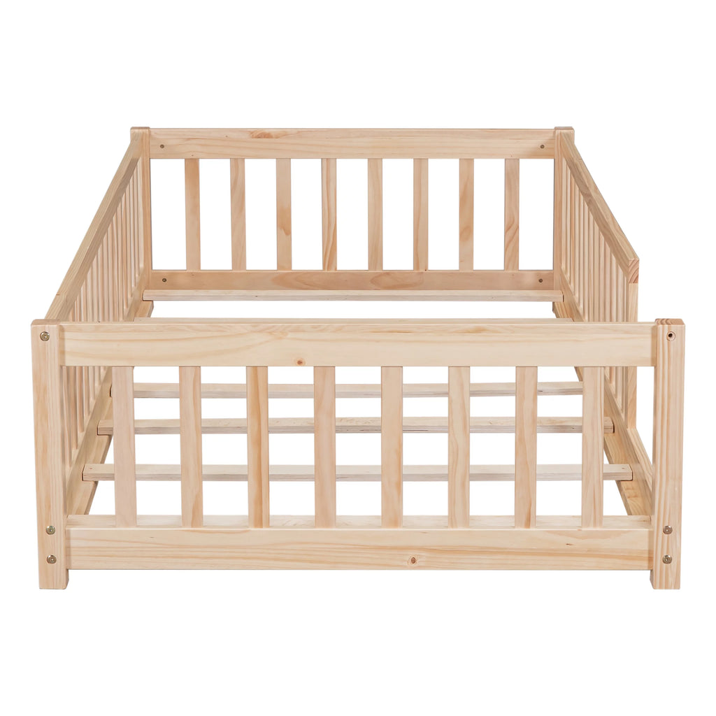 Twin Size Floor Bed with Safety Guardrails A615575