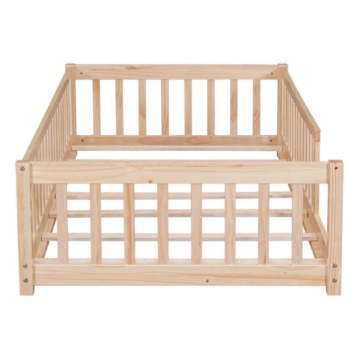 Twin Size Floor Bed with Safety Guardrails A615575