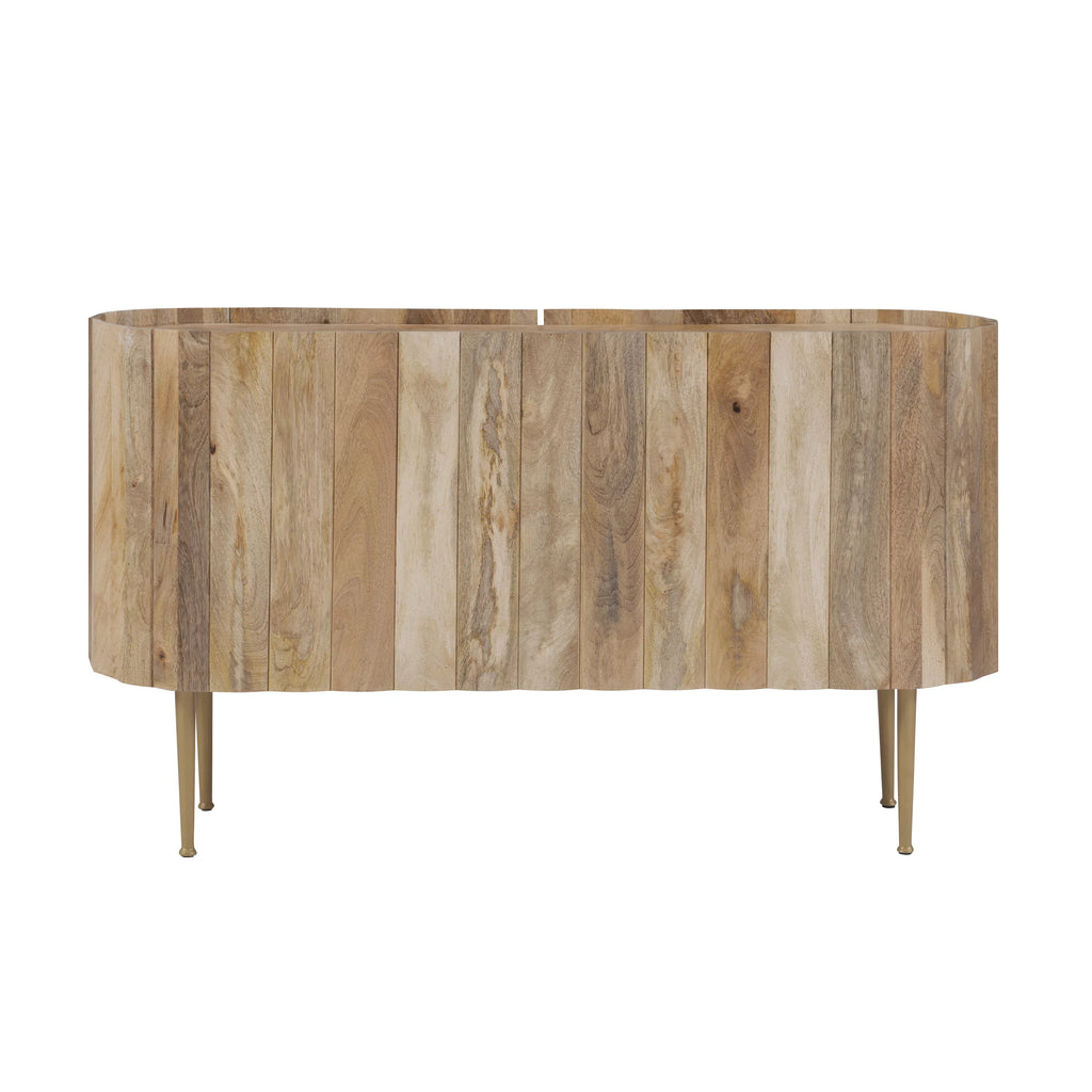 Wood and Iron Console Table with Shelves L125272