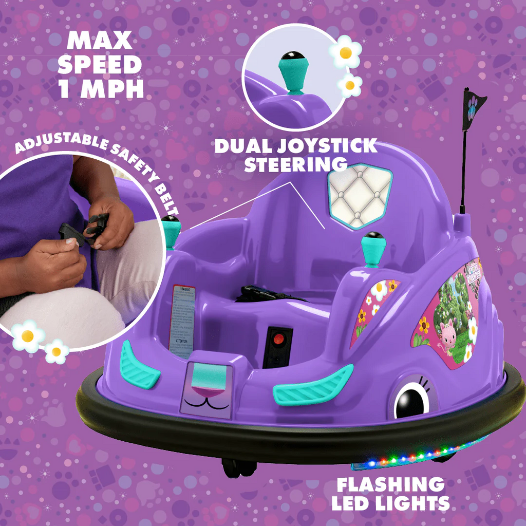 6 Volts Battery Powered Bumper Car with LED Lights and Charger O8743