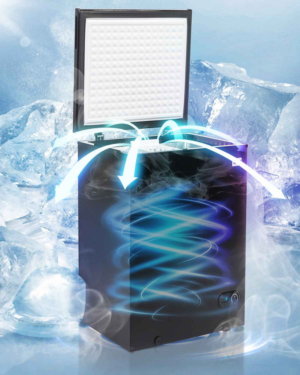 10.0 Cu Ft Black Chest Freezer with Removable Basket Q844